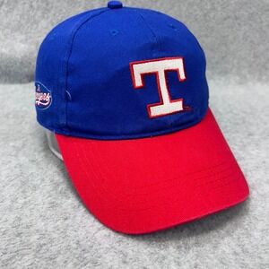 Texas Rangers T Logo Youth Blue Red MLB Baseball Hat Jr Rangers Adjustable OSFM